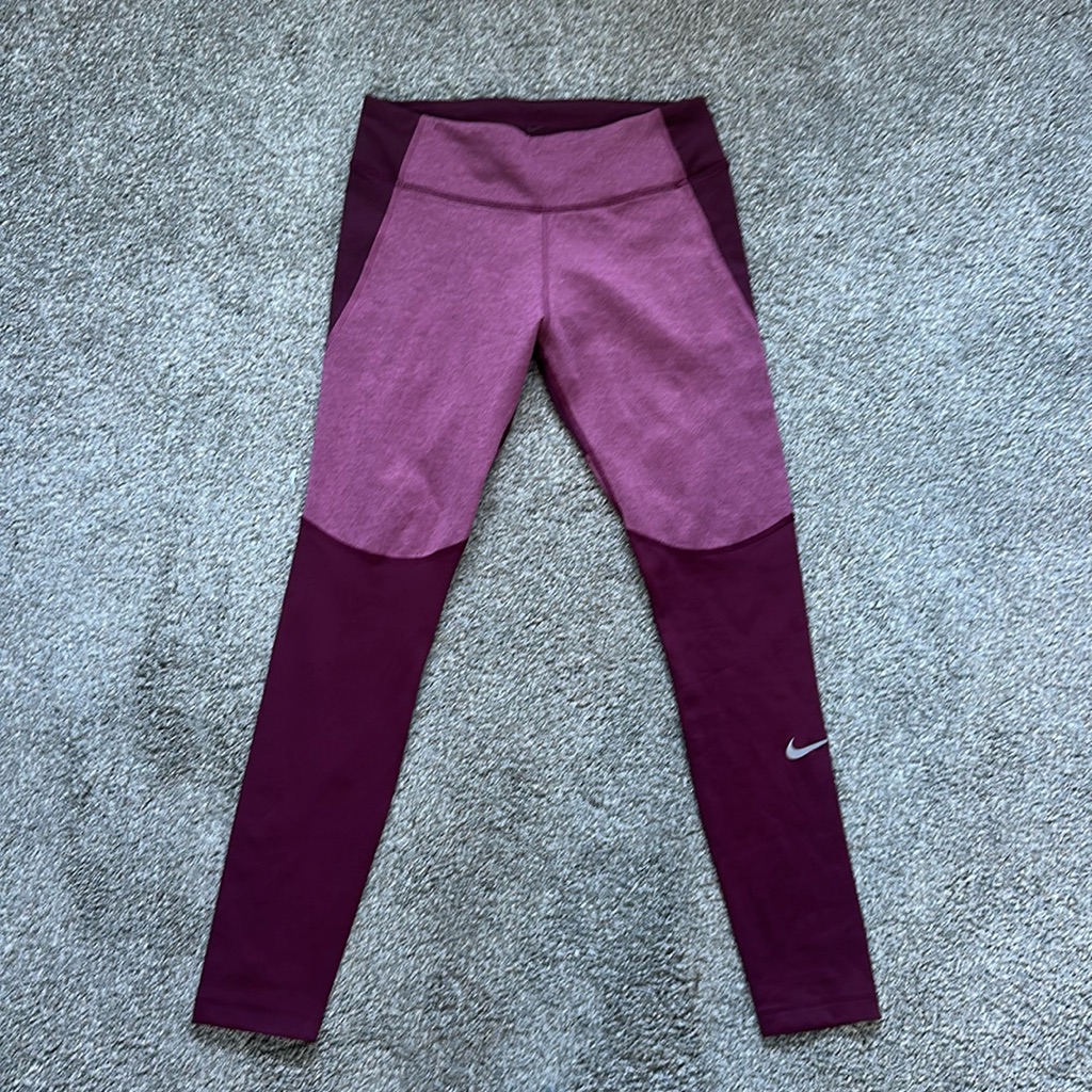 Burgundy BiColored Nike DrFit Leggings Burgundy BiColored Nike DrFit Leggings